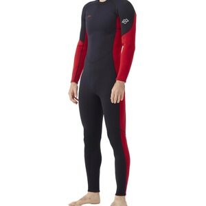 Unbranded Neoprene Full Wetsuit Mens small Black Red Excellent Long Sleeve Surf